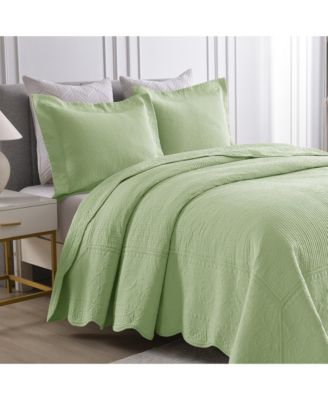 3 PCS 100% Cotton Oversized Bedspread Set Lightweight Quilt Set TG - King