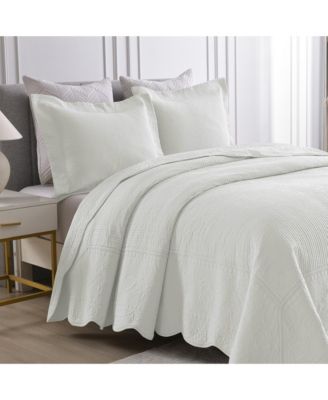 3 PCS 100% Cotton Oversized Bedspread Set Lightweight Quilt Set TG - Queen