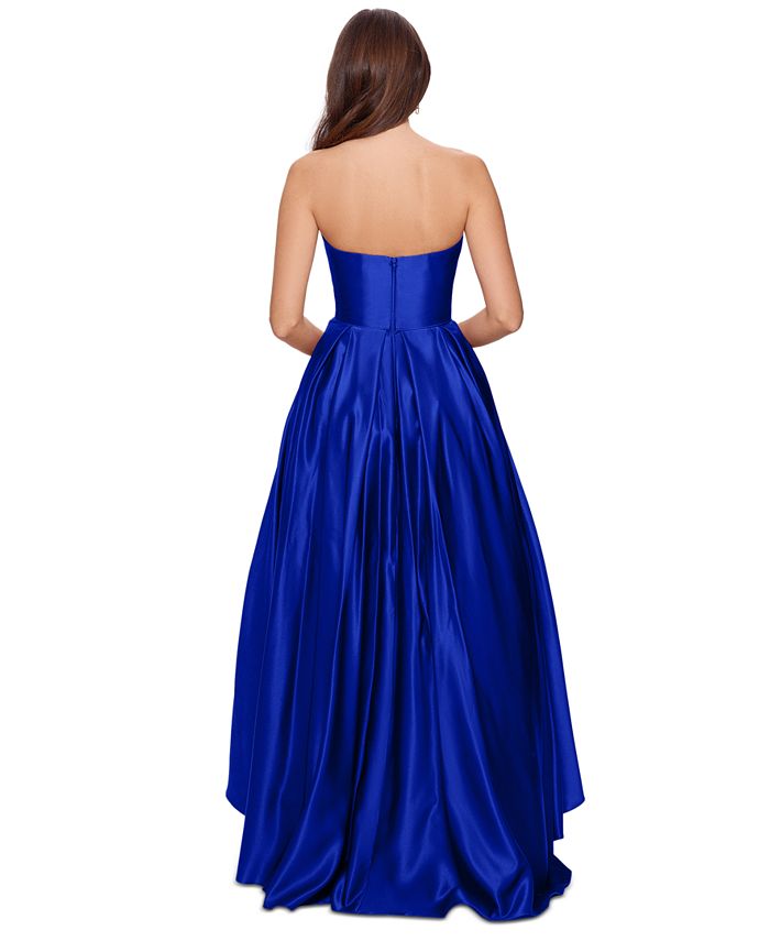 Betsy & adam beaded best sale bodice hi low ball gown