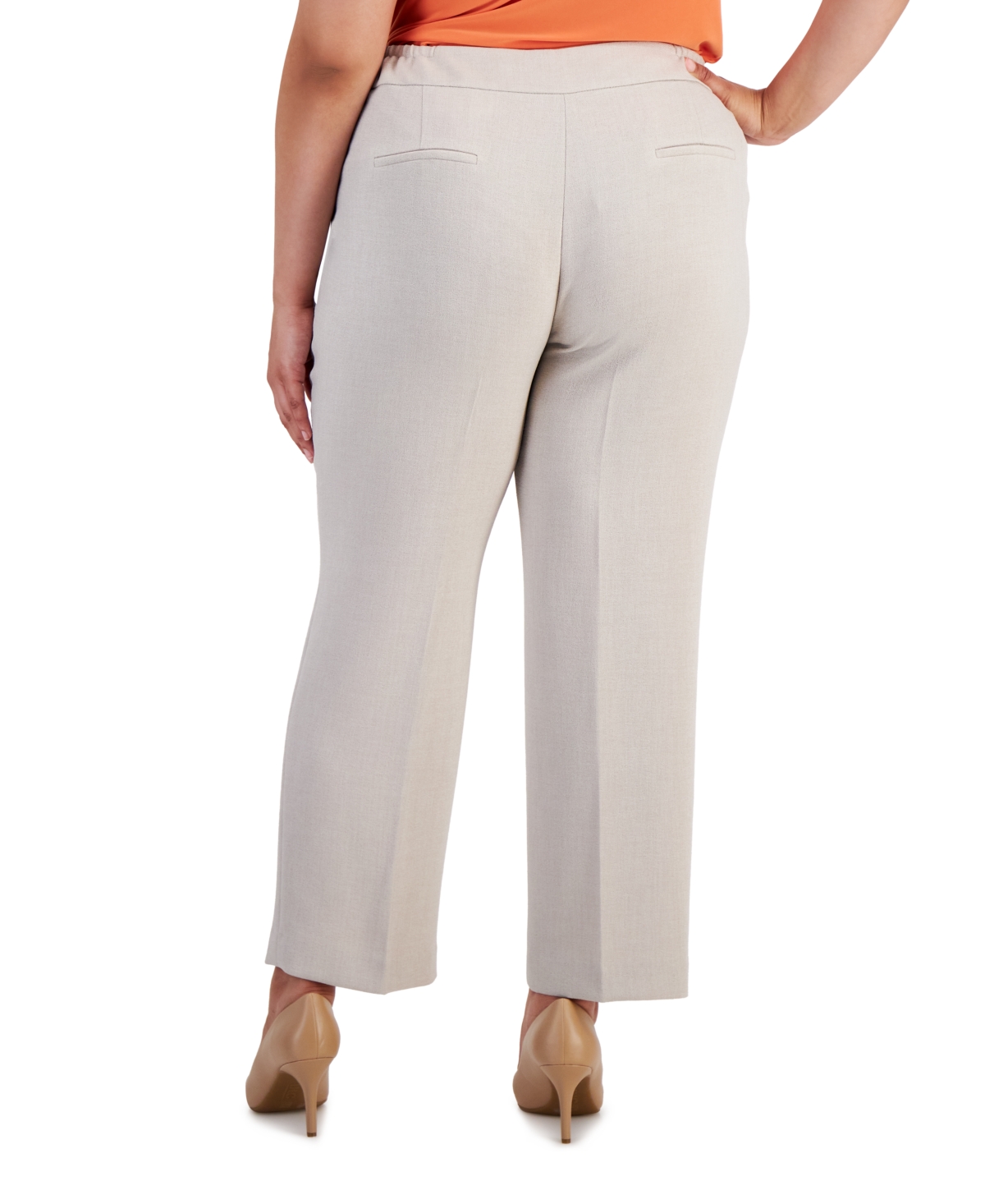 Shop Kasper Plus Size Straight-leg Pants In Summer Straw