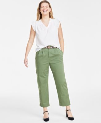 On 34th - Women's Sleeveless V-Neck Ruffle Top