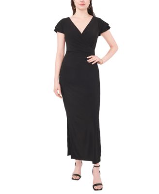 MSK - Women's Surplice-Neck Ruffle-Sleeve Maxi Dress