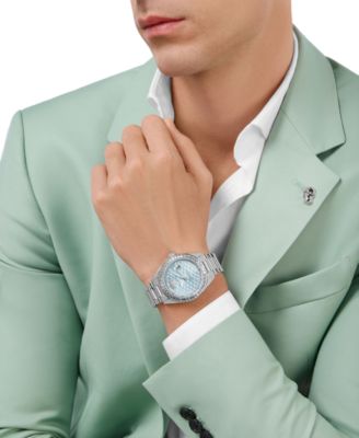 Men's Date Superlative Stainless Steel Bracelet Watch 42mm