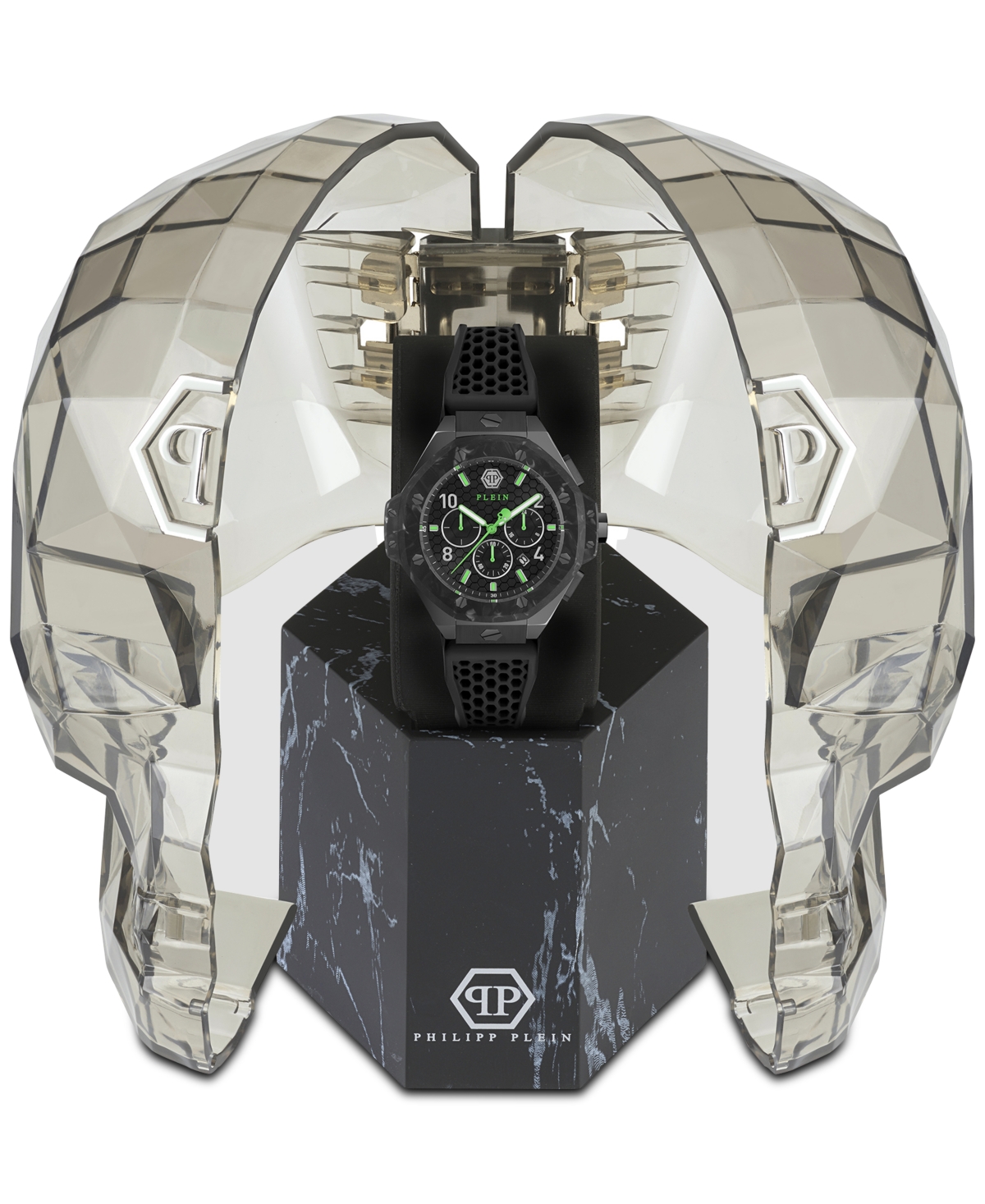 Philipp Plein Plein Chrono Royal Silicone Watch In Black