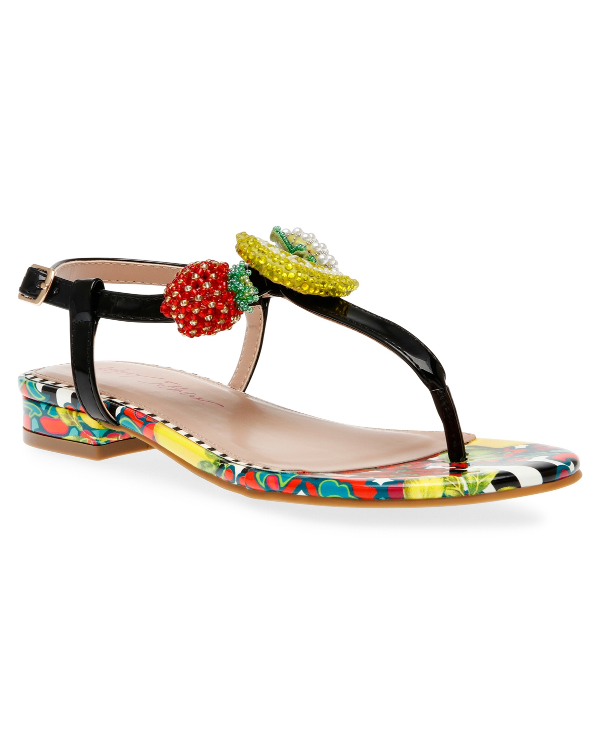 Women's Aniston Printed T-Thong Flat Sandals - Berry Multi