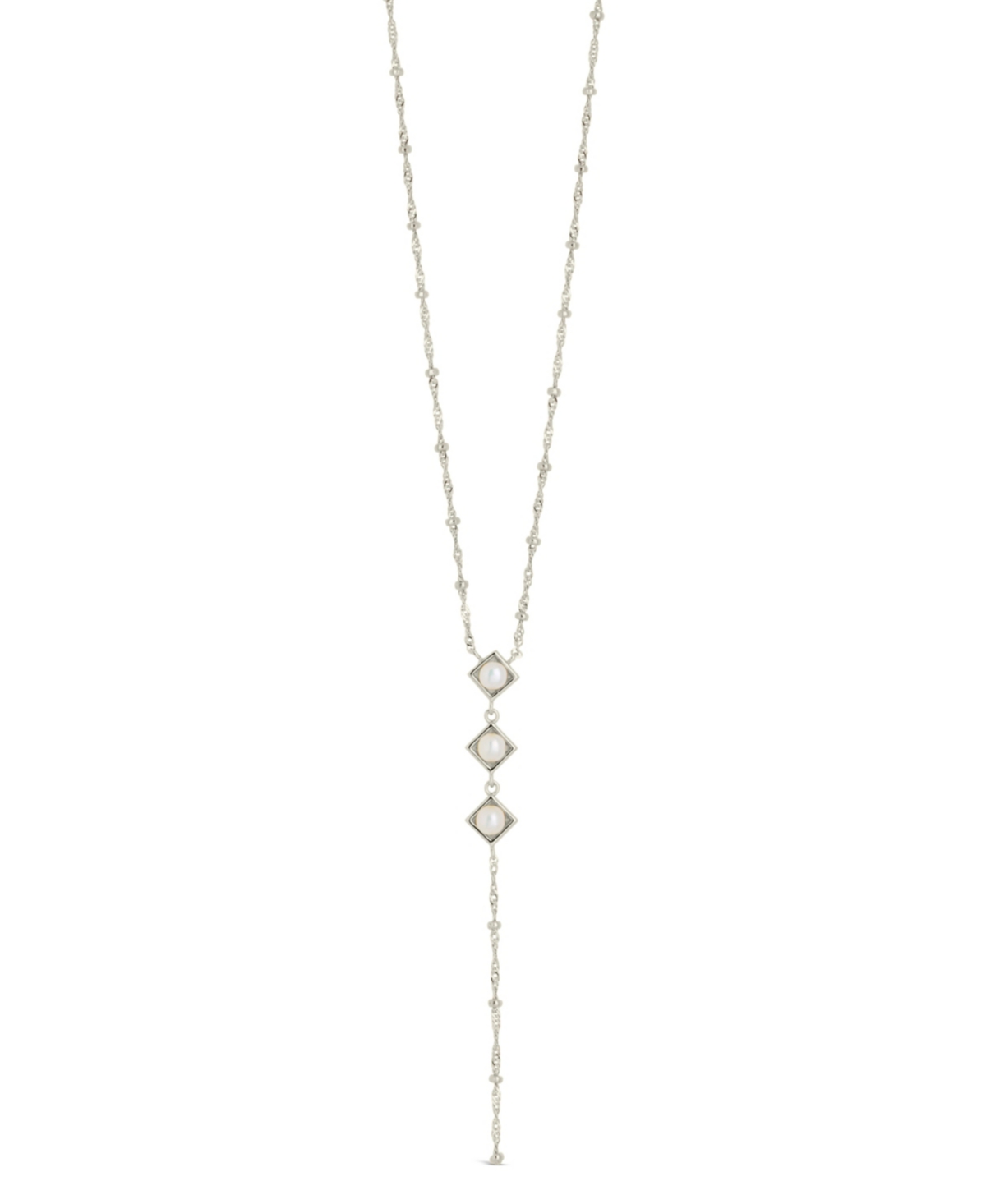 Sterling Forever Gold-Tone orTone Freshwater Pearls Reine Lariat Necklace - Silver