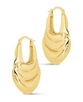 Silver-Tone or Gold-Tone Chunky Manon Hoops