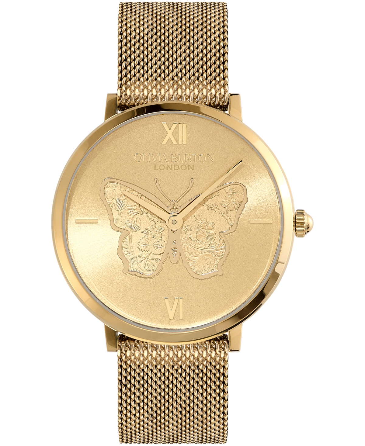 Women's Signature Butterfly Gold-Tone Stainless Steel Mesh Watch 35mm - Gold