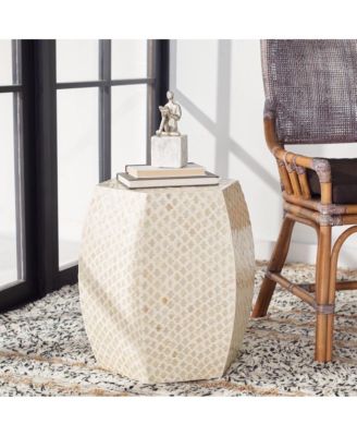 Rylie Accent Table – 1 Pc, MDF & Capiz Shell, Hexagon Shape, Lacquer Finish, No Assembly, Modern Glam Furniture