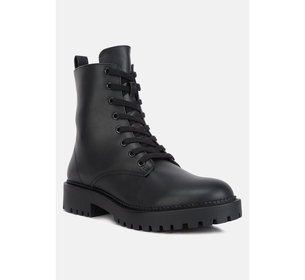forter faux leather lace up boots