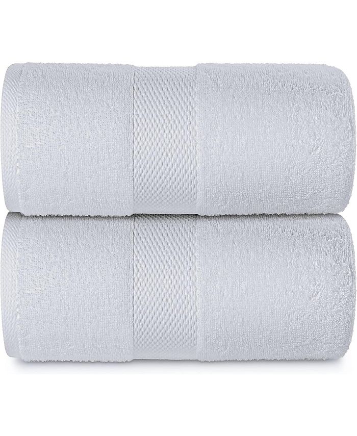 White Classic Luxury Cotton Jumbo Bath Sheets 35x70 | Set of 2 | - White - 70x34