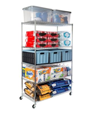 UltraDurable 5-Tier NSF Steel Wire Shelving, 48" W x 24" D x 76" H