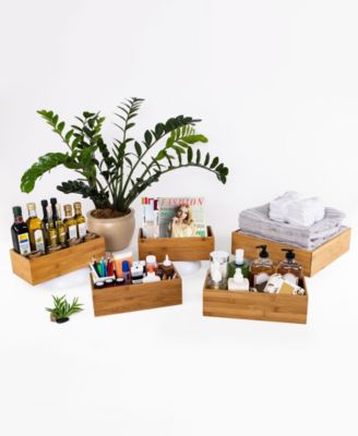 Bamboo 5-Piece Storage Bin Organizer Box Set