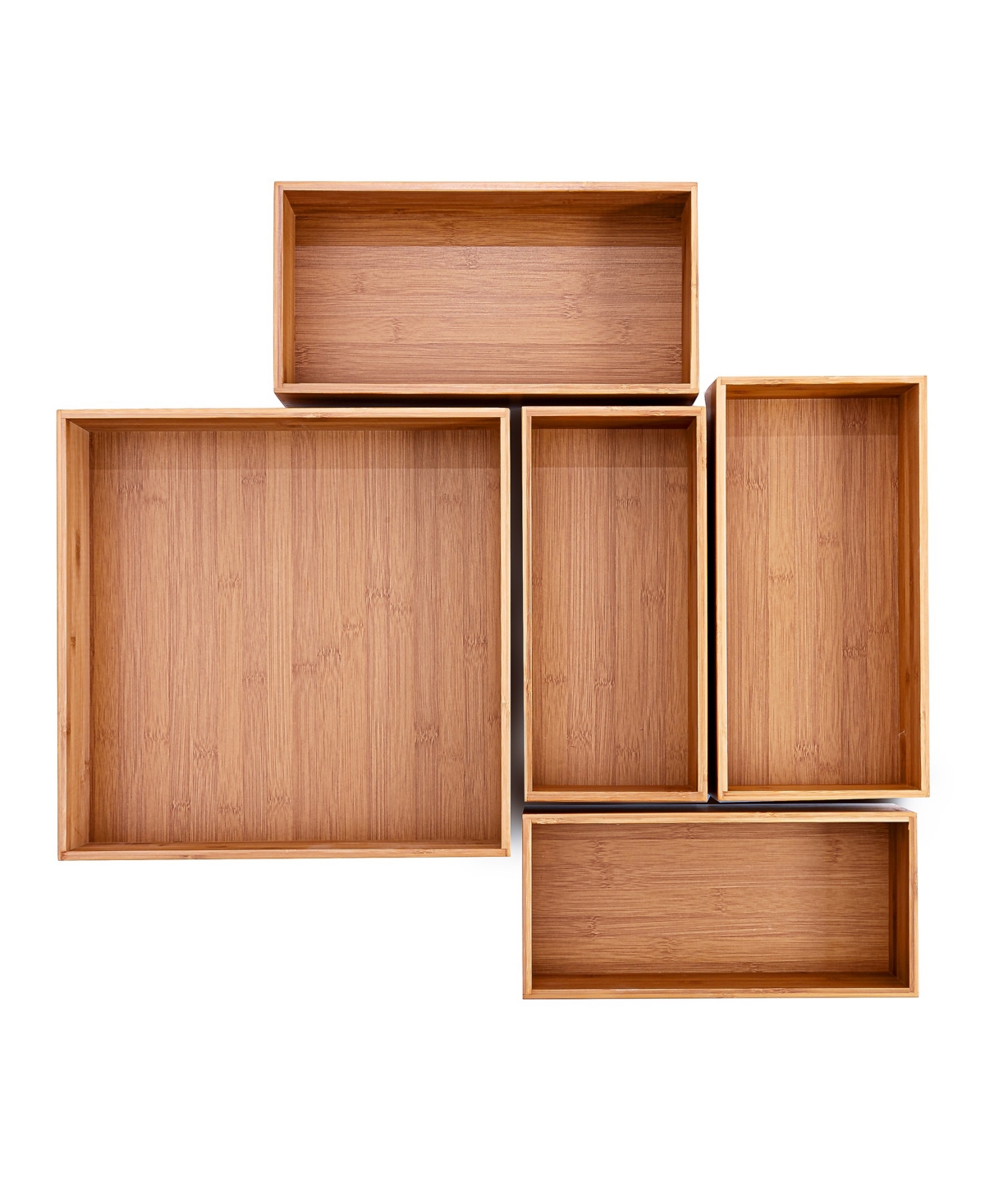 Shop Seville Classics Bamboo 5-piece Storage Bin Organizer Box Set