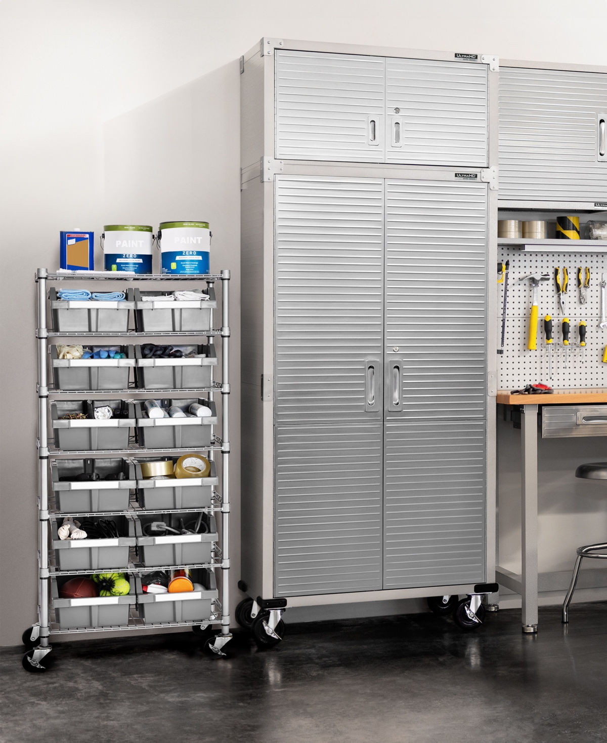 Seville Classics 7-tier Nsf 12 Bin Rack System, Nsf Certified In Gray
