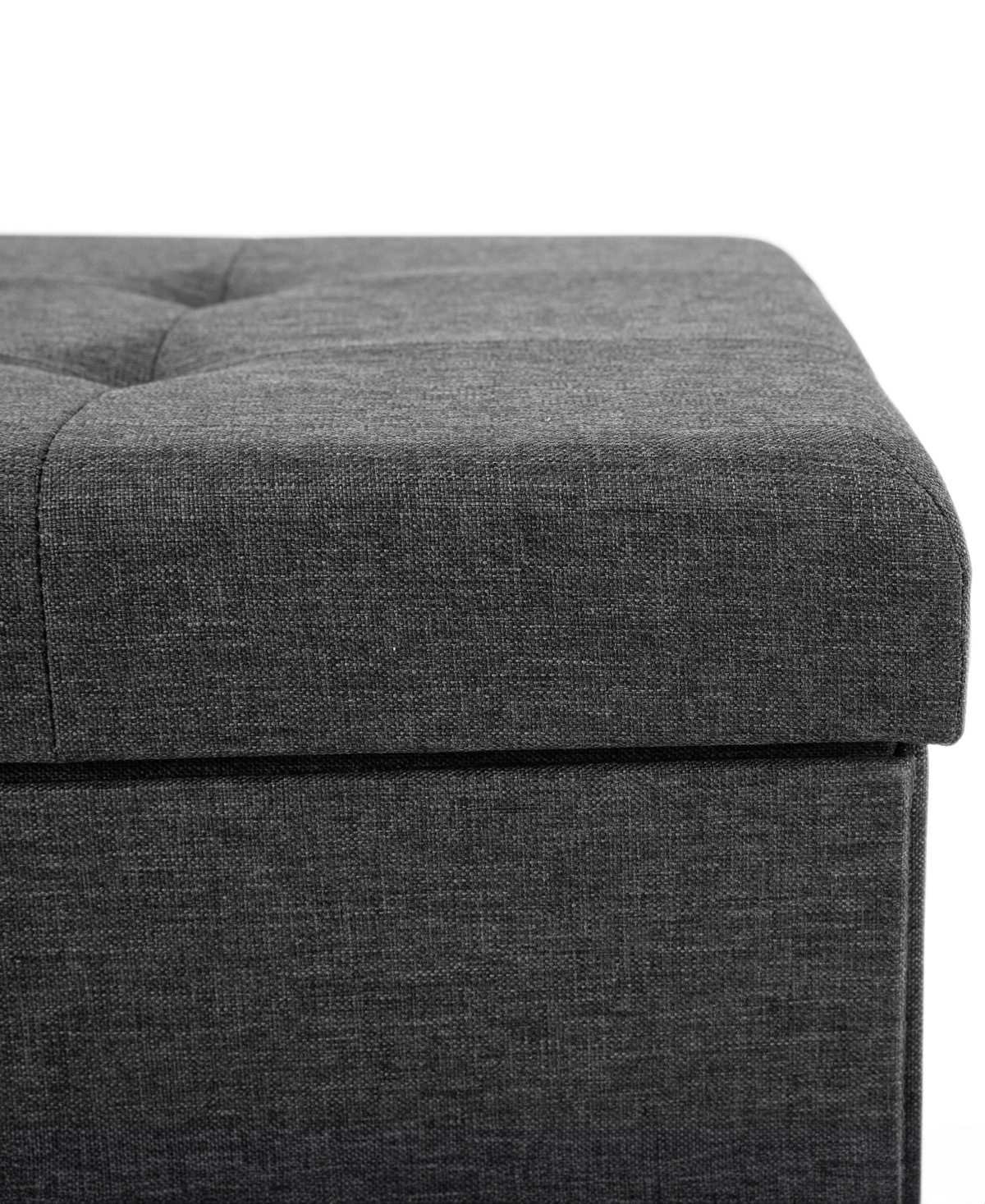 Shop Seville Classics Cushioned Ottoman Shoe Storage Bench In Modern Gray