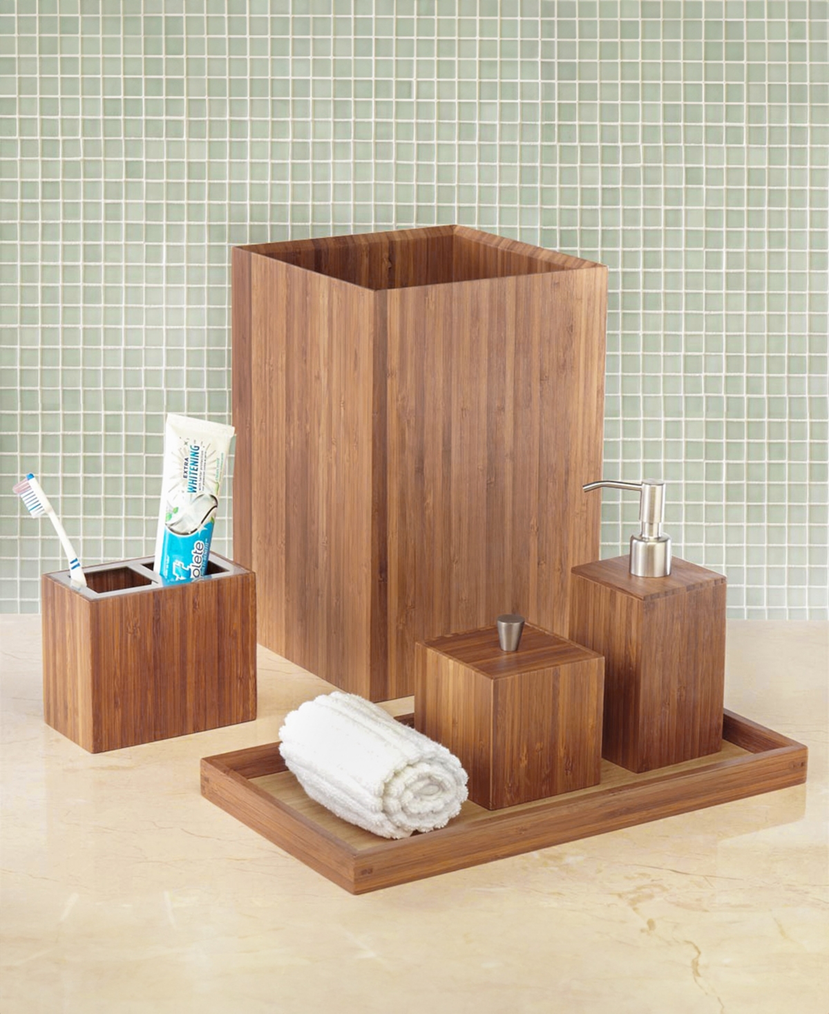 Seville Classics 5-piece Bamboo Bath And Vanity Set In Bamboo