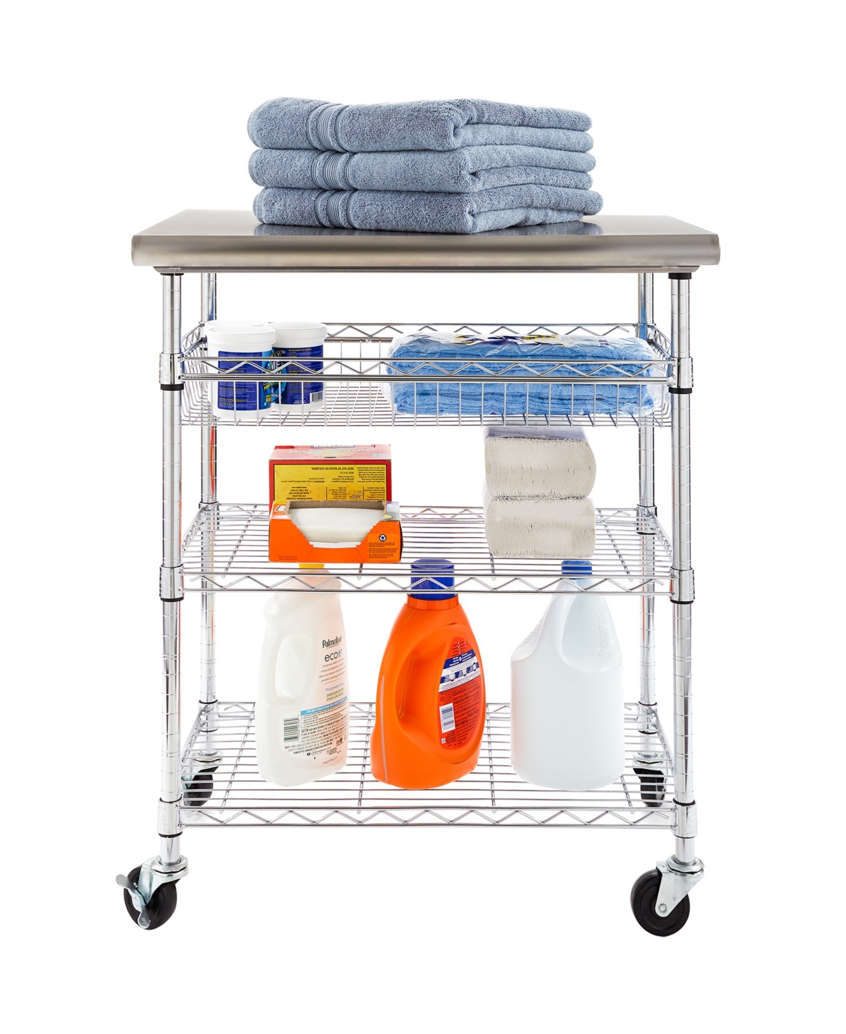 Shop Seville Classics Stainless-steel Top Utility Cart, Nsf Certified In Stainless Steel