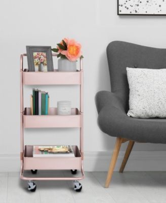 3-Tier Steel Cart with Handle