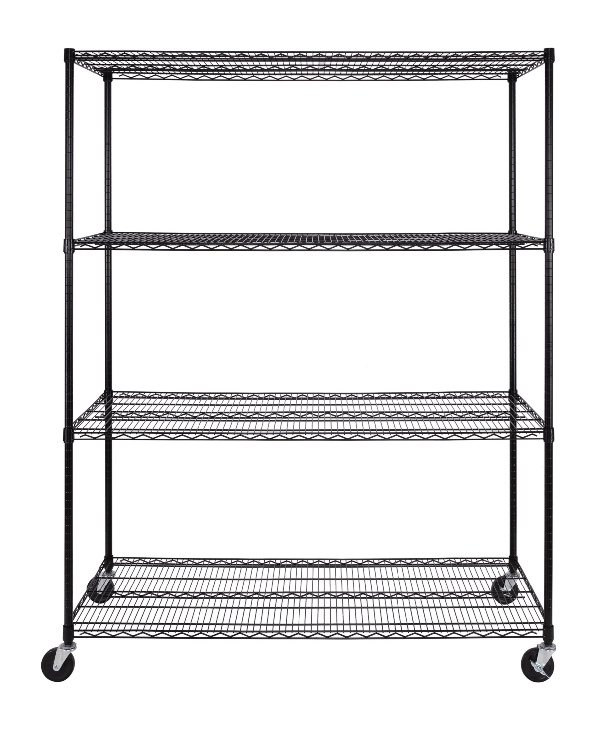 Seville Classics Ultradurable 4-tier Nsf Steel Wire Shelving, 60" W X 24" D X 76" H In Black