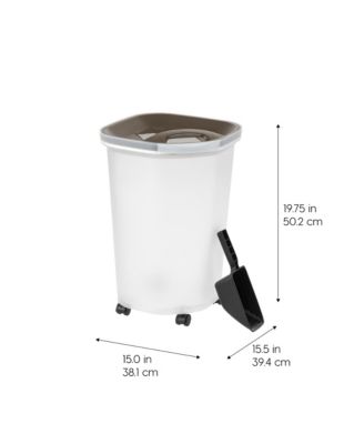 25Lb/30Qt Airtight Pet Food Storage Container, Brown