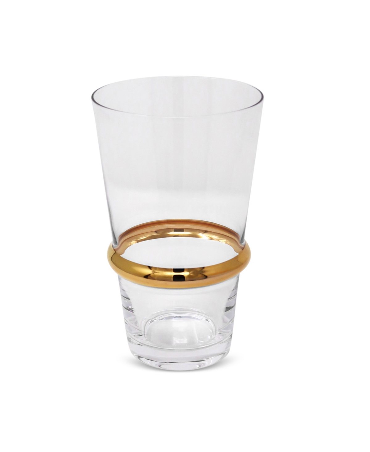 Shop Vivience Stripe Highball Glasses, Set Of 6 In Clear,gold