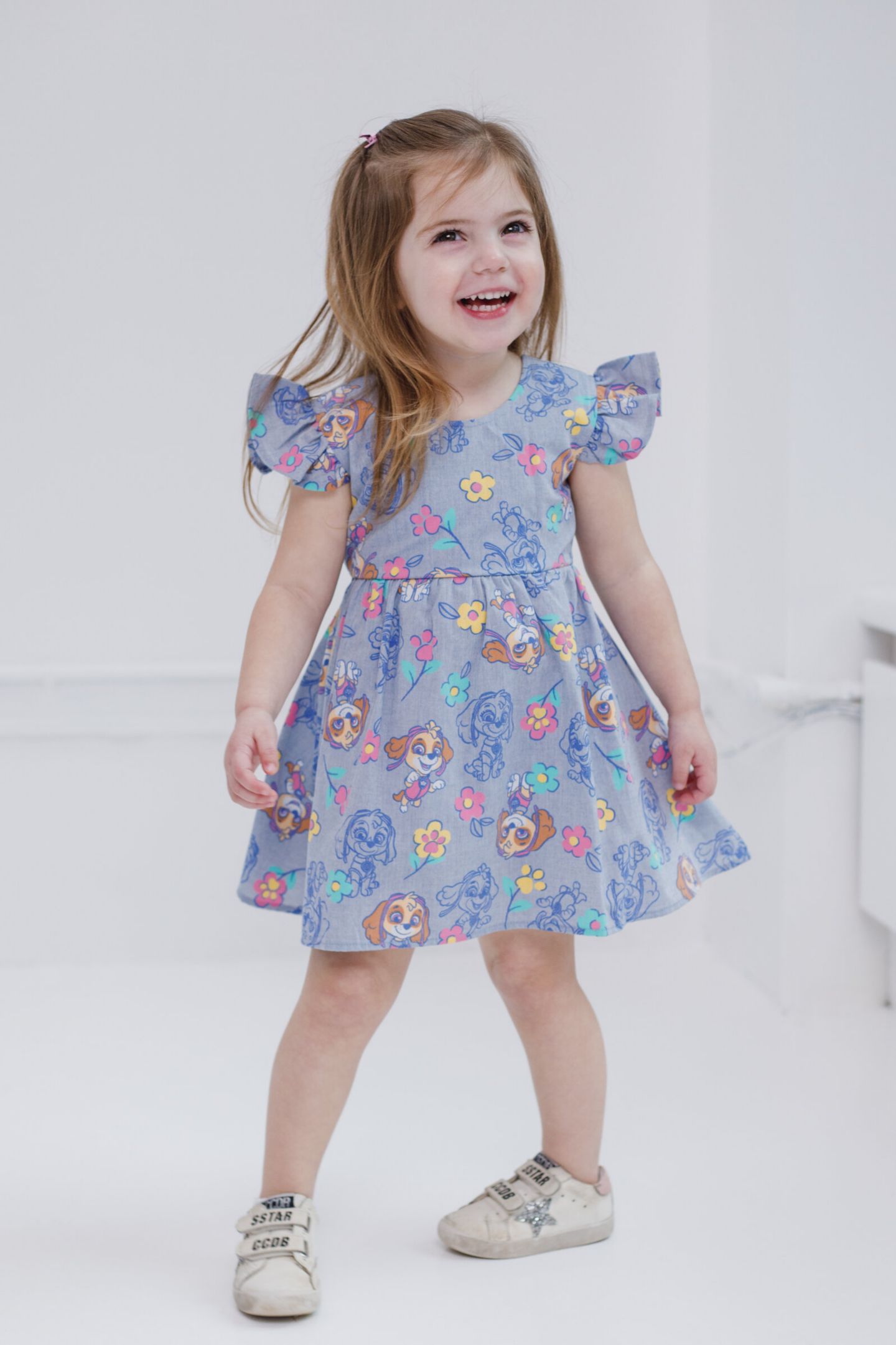 Платье Paw Patrol Skye Floral Chambray Skater Dress Toddler Child для девочек-малышей, цвет: Синий — фото 5
