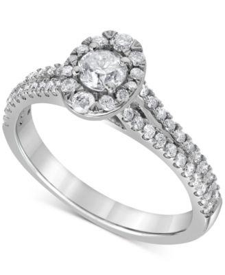 Diamond Halo Bridal Set (1 ct. t.w.) in 14k White Gold
