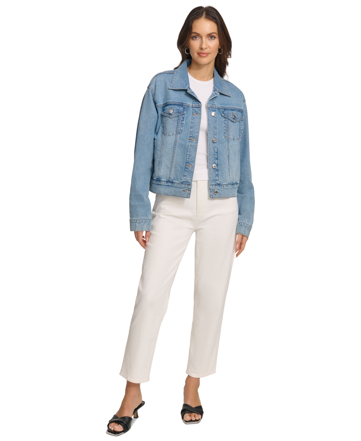Dkny Women's Foundation Denim Trucker Jacket