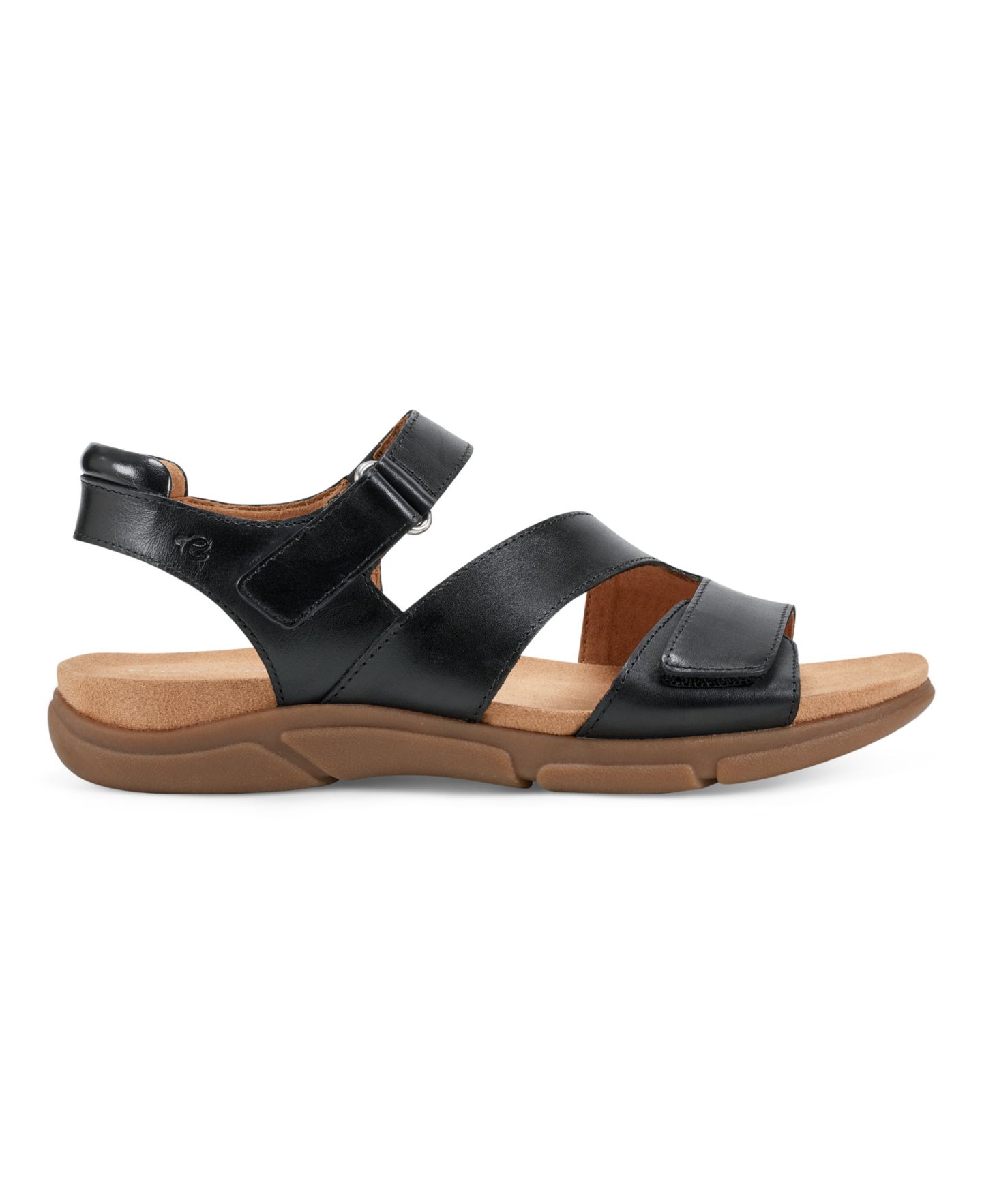 Женские сандалии Easy Spirit Mavey Strappy Leather Open Toe Flat, цвет: Чёрный кожаный — фото 2