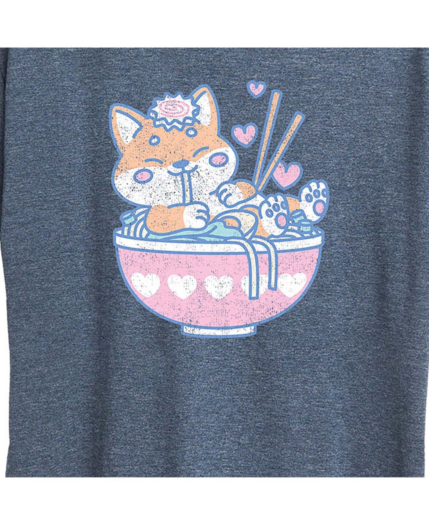 Женская футболка Hybrid Apparel Trendy Plus Size Cute Ramen Graphic Short Sleeve, цвет: Синий — фото 3