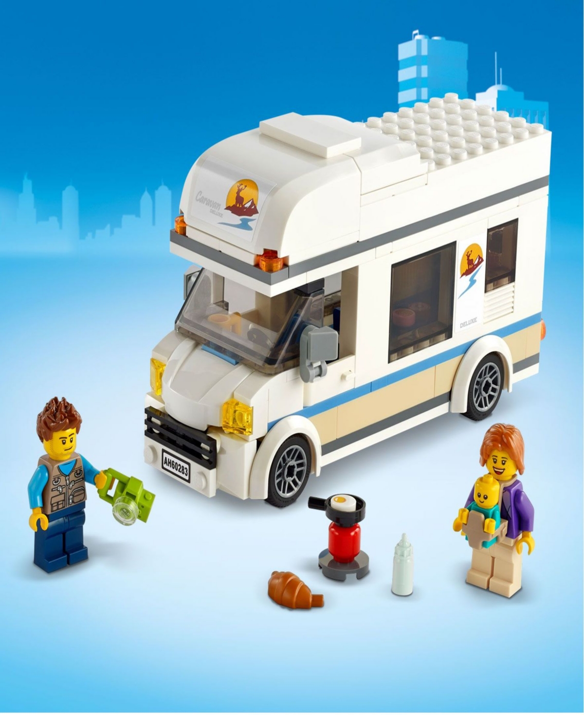 Lego City 60283 Holiday Camper Van Toy Building Set with Family Minifigures