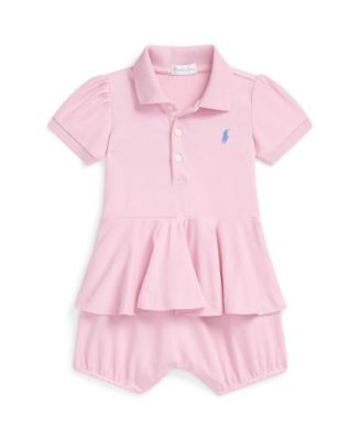 Polo Ralph Lauren Baby Girls Stretch Mesh Peplum Polo Shortall Macy s