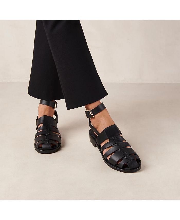 Flexi Women's Leather Sandals – Decorative Embellishment With Adjustable Ankle Strap, Black, Size 26.5 Cm - View #4