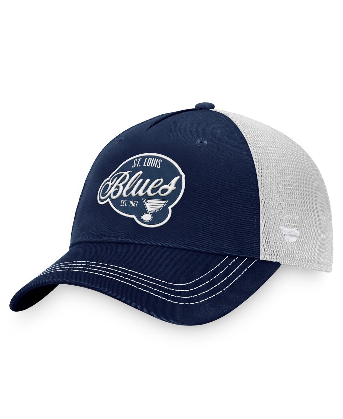 Women's Fanatics Navy, White St. Louis Blues Fundamental Trucker Adjustable Hat - Navy, White