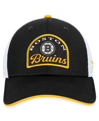Men's Black, White Boston Bruins Fundamental Adjustable Hat