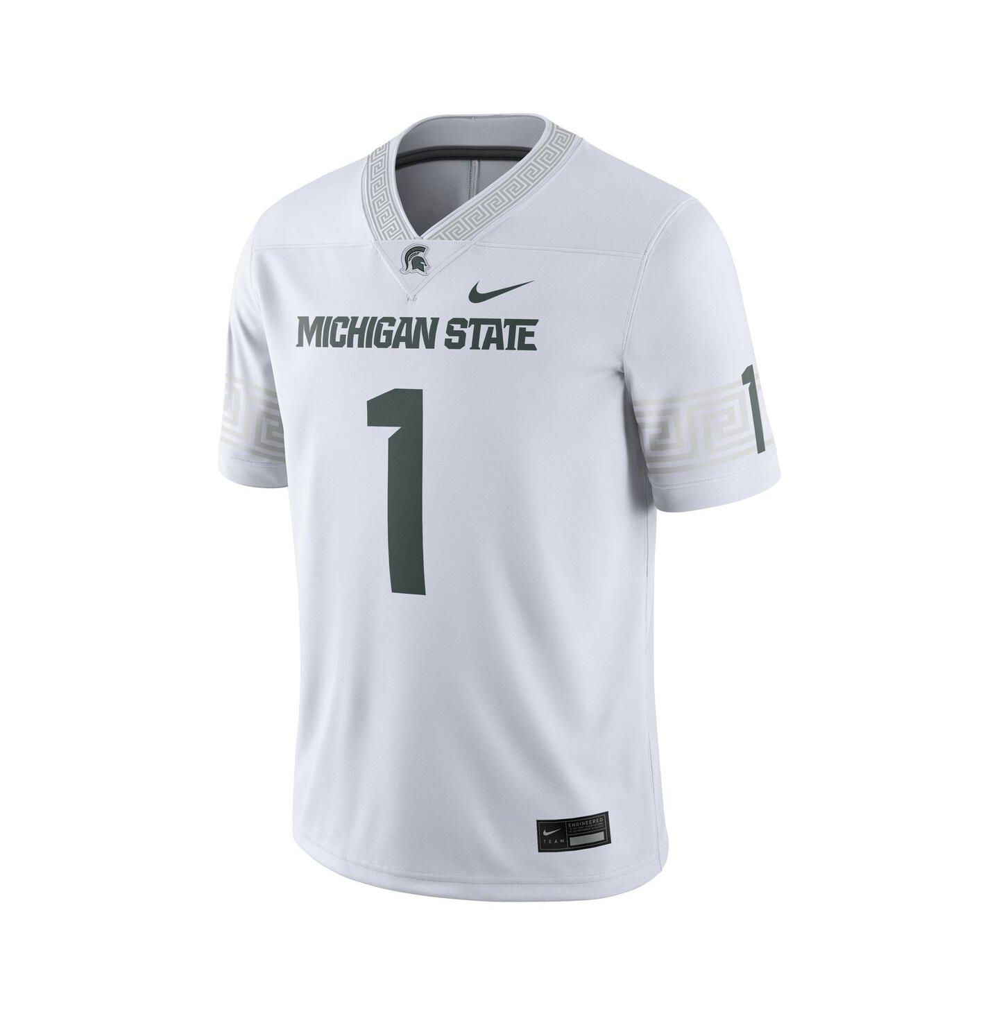 Мужской топ Nike #1 Michigan State Spartans Football Game Jersey, цвет: Зелёный — фото 4