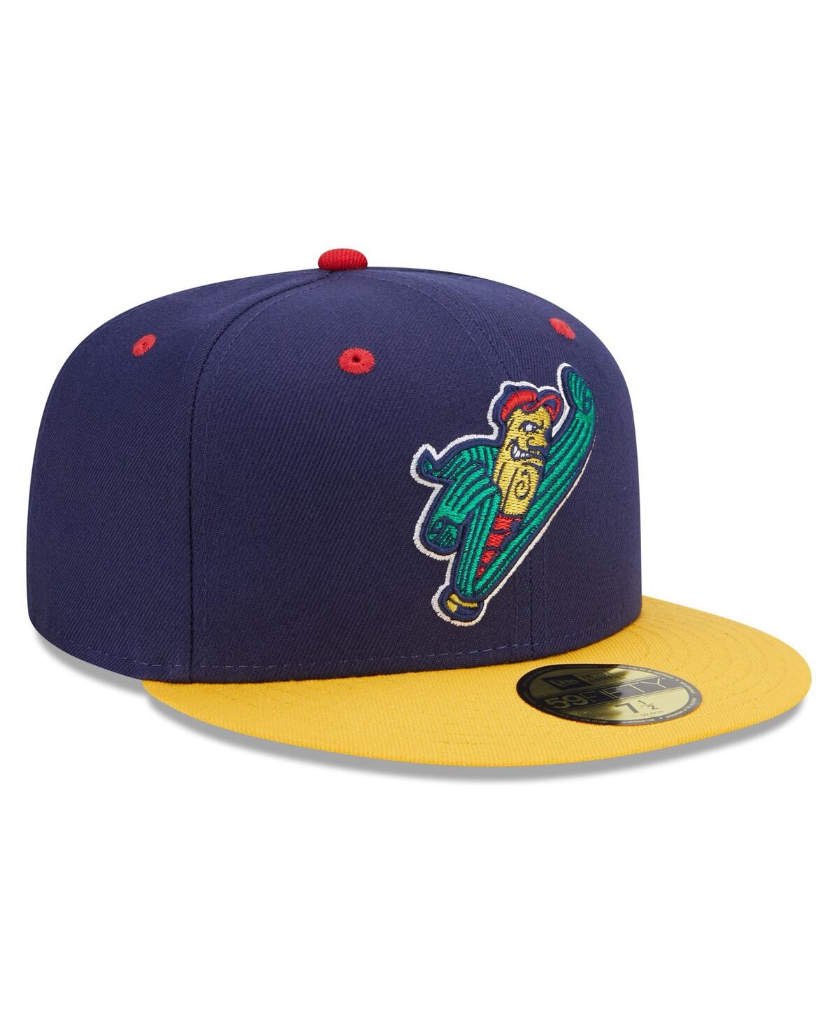 Shop New Era Men's  Navy, Yellow Cedar Rapids Kernels Marvel X Minor League 59fifty Fitted Hat In Navy,yellow