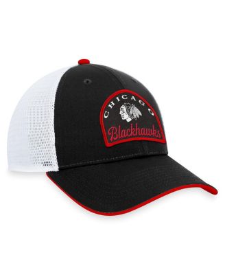 Men's Black, White Chicago Blackhawks Fundamental Adjustable Hat