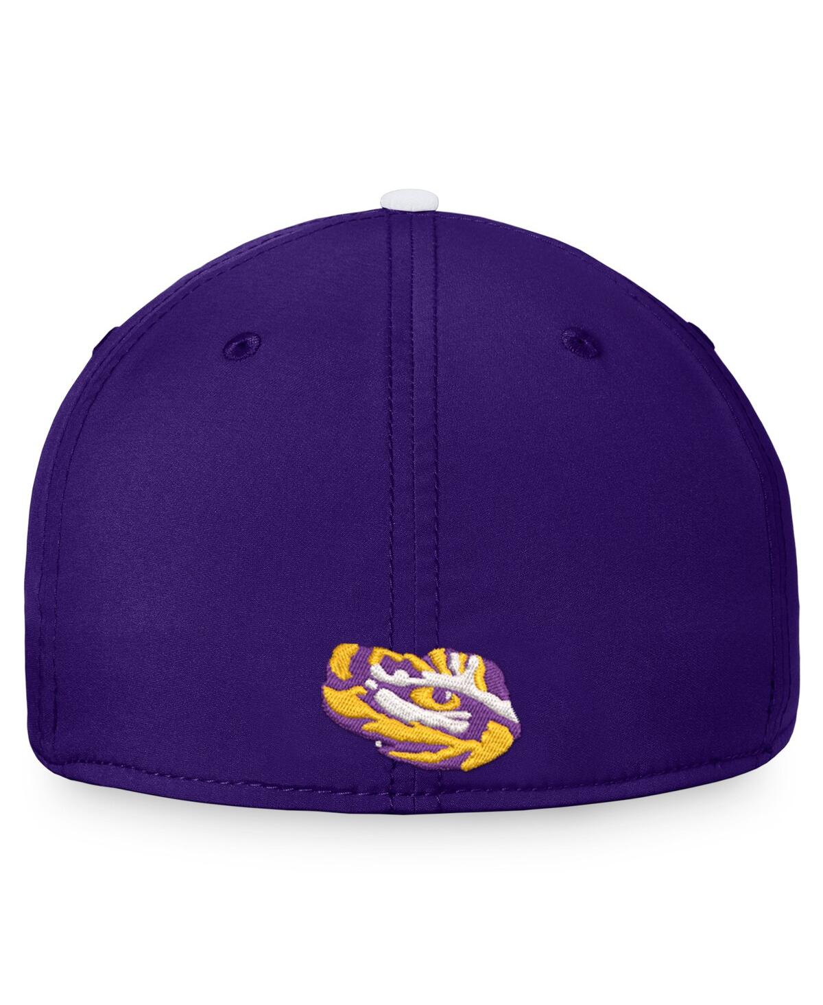 Shop Top Of The World Men's  White, Purple Lsu Tigers Iconic Flex Hat In White,purple