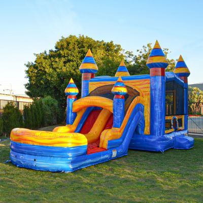 Melting Artic Commercial Grade Bounce House Water Slide Combo with Pool for Kids and Adults (with Blower), Basketball Hoop, Wet Dry Use, Outdoor Indoor, Birthday Party, Rental Quality