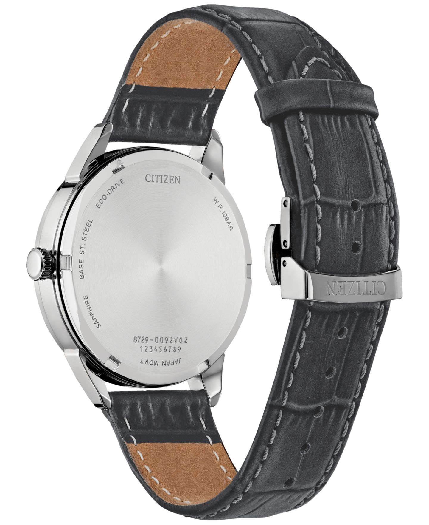 Мужские часы Citizen Eco-Drive Rolan Gray Leather Strap Watch 40mm — фото 4