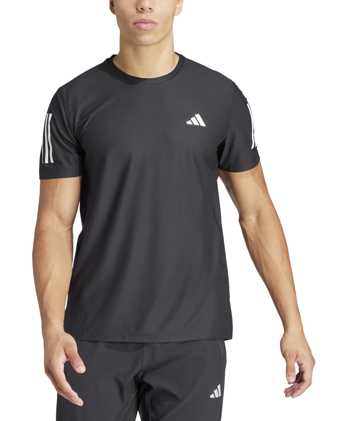 Adidas Originals Men's Own The Run Moisture-wicking T-shirt In Black
