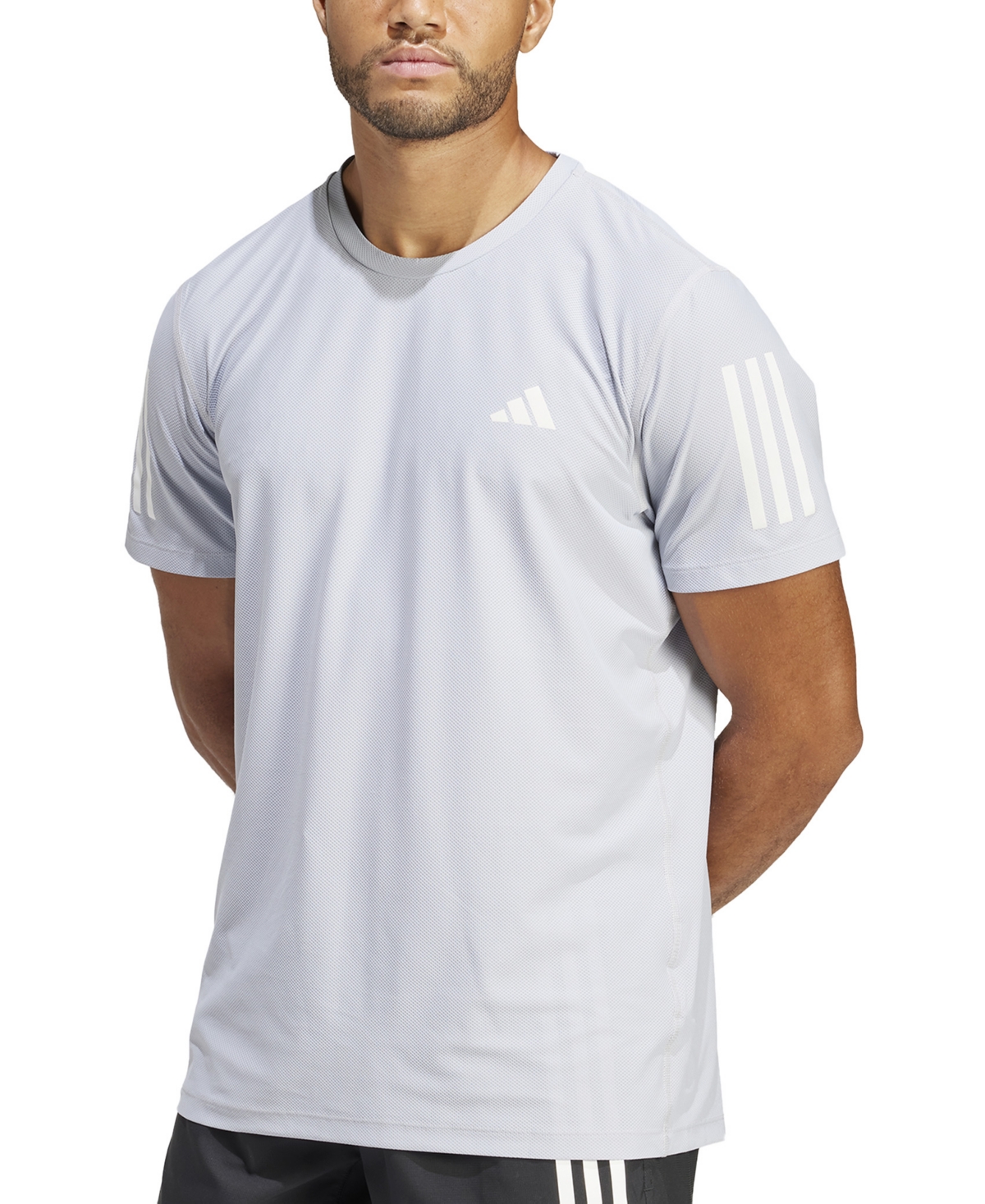 Adidas Originals Men's Own The Run Moisture-wicking T-shirt In Halo Silver