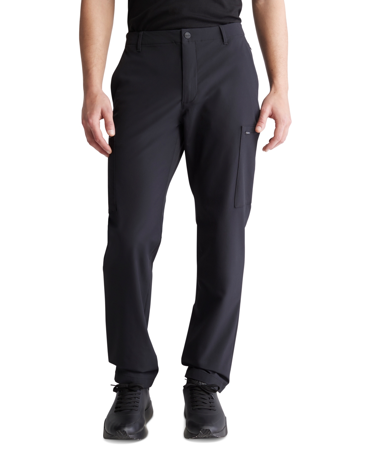 Shop Calvin Klein Men's Athletic Stretch Tech Slim Fit Cargo Pants In Black Beauty