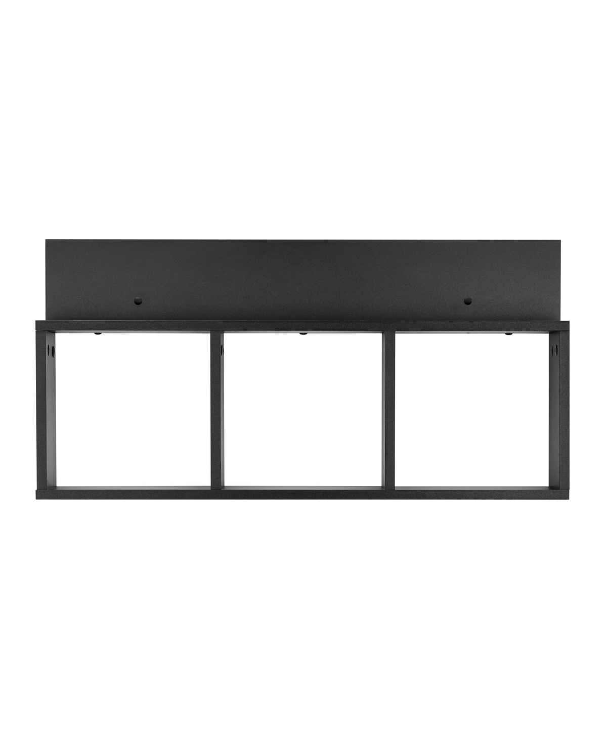 Modern 3 Cube Floating Wall Shelf with Display Ledge, Easy to Hang Wall Mounted Triple Cubby Shelf - Black