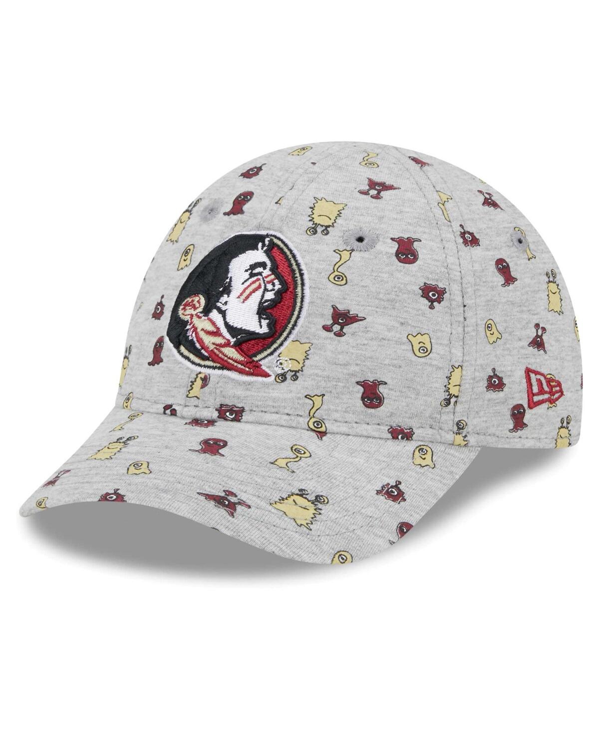 New Era Babies' Toddler Boys And Girls  Heather Gray Florida State Seminoles Allover Print Critter 9forty Fle