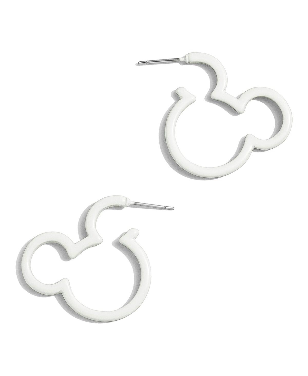 Shop Baublebar Women's  Mickey Mouse Glow-in-the-dark Hoop Earrings In White
