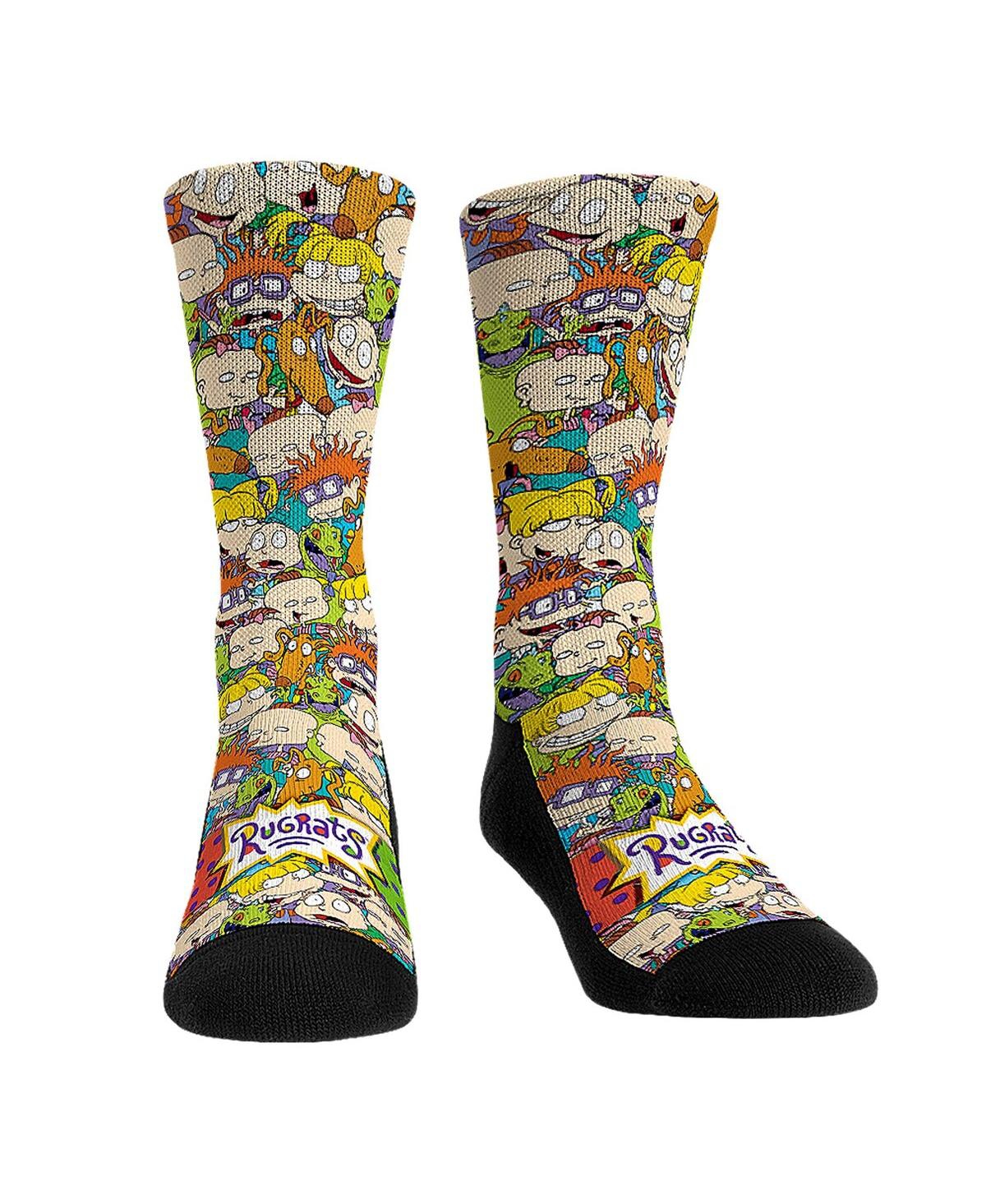 Shop Rock 'em Men's And Women's  Socks Rugrats Stacked Characters Crew Socks In Multi