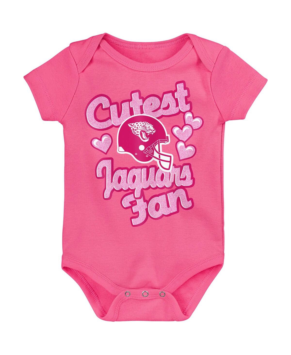 Shop Outerstuff Baby Girls Pink Jacksonville Jaguars Cutest Fan Hearts Bodysuit